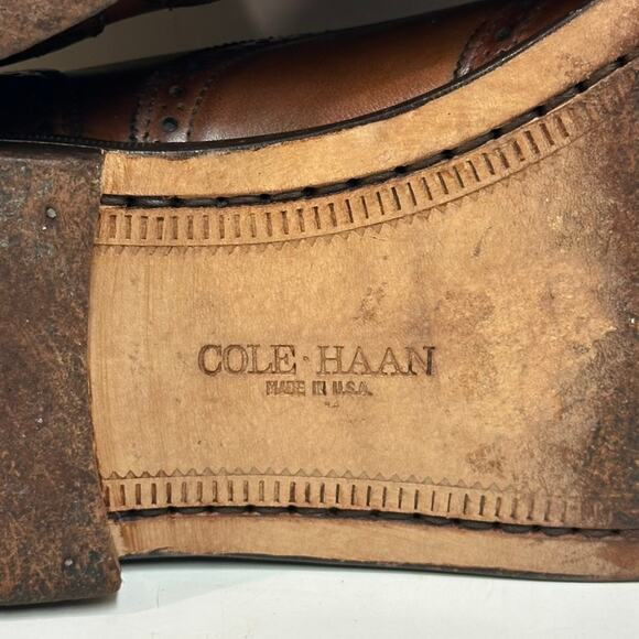 VERY GOOD Cole Haan Oxford Wingtip Cap Toe Bal Brogue Brown Made in USA 9 main image 4
